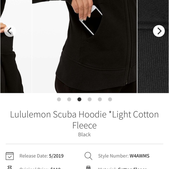 Lululemon Black Cotton Fleece Hoodie - Picture 3 of 9
